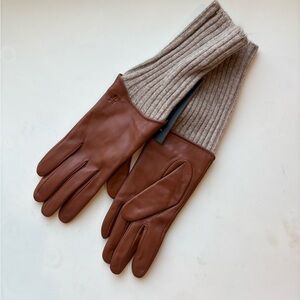 Frye Lambskin Gloves Cognac Large NEW